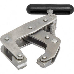 Kant Twist - 700 Lb, 2" Max Opening, 1-1/4" Open Throat Depth, 1-1/4" Closed Throat Depth, Cantilever Clamp - Stainless Steel Jaw, T-Handle, 7/8" Max Width - Apex Tool & Supply