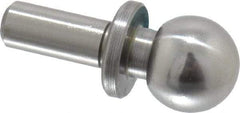 Jergens - 3/8" Ball Diam, 3/16" Shank Diam, Steel Inspection Tooling Ball - Slip-Fit Shank, 3/4" Ball Center to Shank Bottom, 0.3" Ball Center to Shoulder Bottom, with Shoulder - Apex Tool & Supply