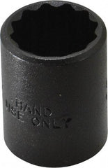 Proto - 5/8", 3/8" Drive, Standard Hand Socket - 12 Points, 1-1/8" OAL, Alloy Steel, Black Finish - Apex Tool & Supply