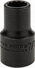 Proto - 7/16", 1/2" Drive, Standard Hand Socket - 12 Points, 1-1/2" OAL, Alloy Steel, Black Finish - Apex Tool & Supply