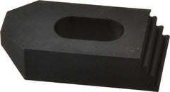 Jergens - 1/2" Stud, Low Carbon Steel, Plain Strap Clamp - 1/2" Travel, 2-1/2" OAL x 1-1/4" Wide x 5/8" High, Black Oxide Finish, Tapered Nose - Apex Tool & Supply