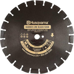 Husqvarna - 24" Diam, 1" Arbor Hole Diam, Continuous Edge Tooth Wet & Dry Cut Saw Blade - Diamond-Tipped, General Purpose Action, Standard Round Arbor - Apex Tool & Supply