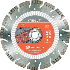 Husqvarna - 10" Diam, 5/8 & 7/8" Arbor Hole Diam, Continuous Edge Tooth Wet & Dry Cut Saw Blade - Diamond-Tipped, Fast Cutting Action, Standard Round Arbor - Apex Tool & Supply