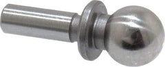 Jergens - 1/4" Ball Diam, 1/8" Shank Diam, Steel Inspection Tooling Ball - Slip-Fit Shank, 9/16" Ball Center to Shank Bottom, 0.2" Ball Center to Shoulder Bottom, with Shoulder - Apex Tool & Supply