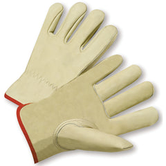 Select Grain Cowhide Leather Drivers Gloves Medium - Apex Tool & Supply