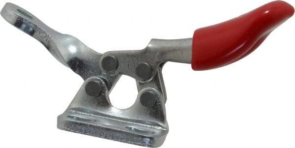 De-Sta-Co - 60 Lb Holding Capacity, Horizontal Handle, Manual Hold Down Toggle Clamp - 82° Handle Movement, 94° Bar Opening, Solid Bar, Left Flanged Base, Electro-Plated Zinc, Carbon Steel - Apex Tool & Supply
