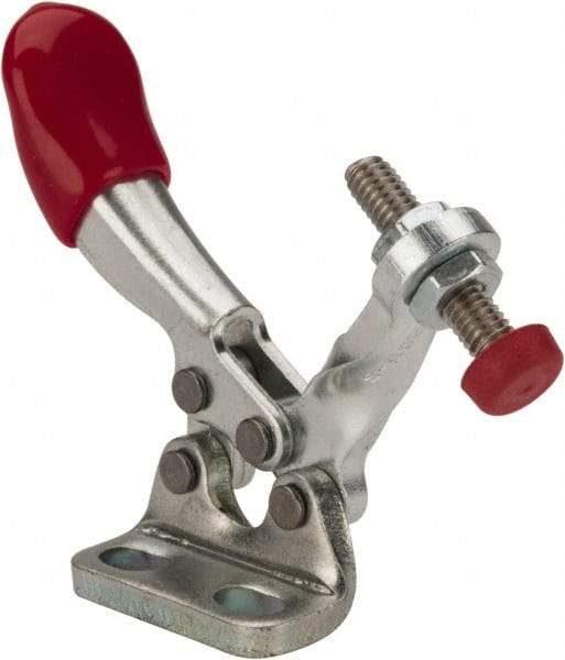 De-Sta-Co - 60 Lb Holding Capacity, Horizontal Handle, Manual Hold Down Toggle Clamp - 82° Handle Movement, 94° Bar Opening, Solid Bar, Right Flanged Base, Electro-Plated Zinc, Carbon Steel - Apex Tool & Supply