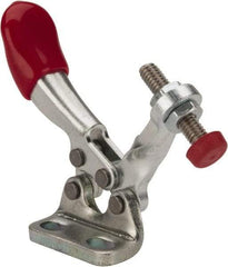 De-Sta-Co - 60 Lb Holding Capacity, Horizontal Handle, Manual Hold Down Toggle Clamp - 82° Handle Movement, 94° Bar Opening, Solid Bar, Right Flanged Base, Electro-Plated Zinc, Carbon Steel - Apex Tool & Supply