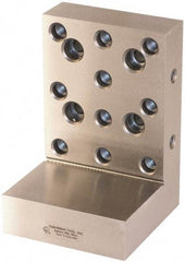 Suburban Tool - 4" Wide x 6" Deep x 4" High Steel Precision-Ground Angle Plate - Standard Plate, Machined Holes on Surface, Open End, 1-1/4" Thick, Pair of Plates - Apex Tool & Supply