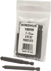 Bondhus - Hex Drive Bit Sets - MP 2-12MM 9PC POWER BIT SET-BONDHUS - Apex Tool & Supply