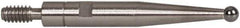 INTERAPID - 0.06" Ball Diam, Carbide, Ball Test Indicator Contact Point - 0.65" Contact Point Length, Use with Brown & Sharpe Interapid 312 Dial Test Indicators (Except 74.111965 & 74.111958) - Apex Tool & Supply