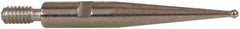 INTERAPID - 0.031" Ball Diam, Carbide, Ball Test Indicator Contact Point - 0.65" Contact Point Length, Use with Brown & Sharpe Interapid 312 Dial Test Indicators (Except 74.111965 & 74.111958) - Apex Tool & Supply