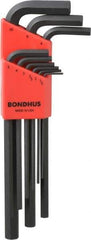 Bondhus - 9 Piece L-Key Hex Key Set - Hex Range 1.5 to 10mm, Protanium - Apex Tool & Supply