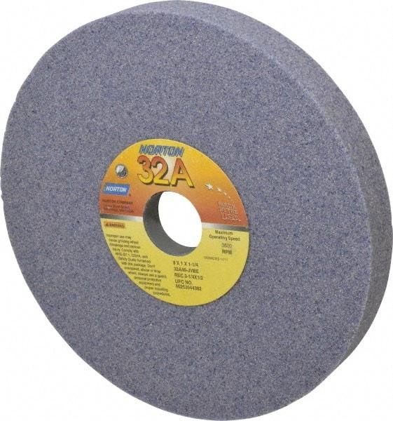 Norton - 8" Diam x 1-1/4" Hole x 1" Thick, J Hardness, 46 Grit Surface Grinding Wheel - Aluminum Oxide, Type 5, Coarse Grade, 3,600 Max RPM, Vitrified Bond, One-Side Recess - Apex Tool & Supply