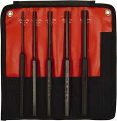 Mayhew - 5 Piece, 1/8 to 3/8", Pin Punch Set - Hex Shank, Steel, Comes in Kit Bag - Apex Tool & Supply