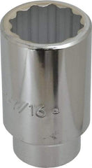 Proto - 1-7/16", 1/2" Drive, Deep Hand Socket - 12 Points, 3-1/2" OAL, Chrome Finish - Apex Tool & Supply