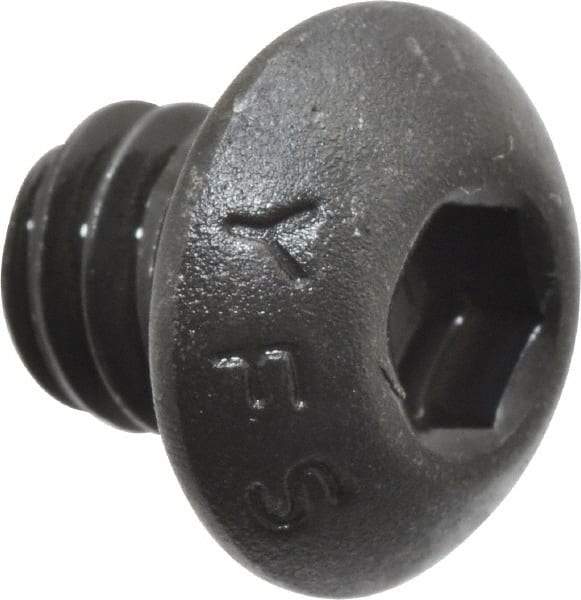 Value Collection - 1/4-20 UNC Hex Socket Drive, Button Screw - Alloy Steel, Black Oxide Finish, Fully Threaded, 1/4" Length Under Head - Apex Tool & Supply