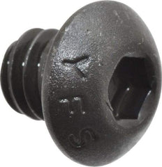 Value Collection - 1/4-20 UNC Hex Socket Drive, Button Screw - Alloy Steel, Black Oxide Finish, Fully Threaded, 1/4" Length Under Head - Apex Tool & Supply