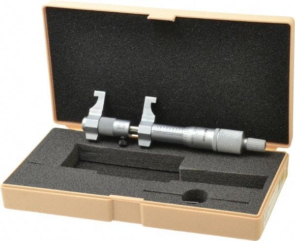 Mitutoyo - 2 to 3 Inch Range, Carbide Satin Chrome Coated, Mechanical Inside Caliper Micrometer - 0.001 Inch Graduation, 0.0004 Inch Accuracy - Apex Tool & Supply
