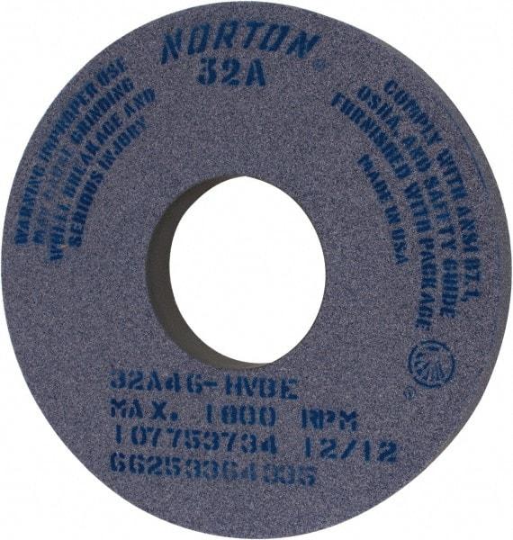 Norton - 14" Diam x 5" Hole x 1-1/2" Thick, H Hardness, 46 Grit Surface Grinding Wheel - Aluminum Oxide, Type 1, Coarse Grade, 1,800 Max RPM, Vitrified Bond, No Recess - Apex Tool & Supply