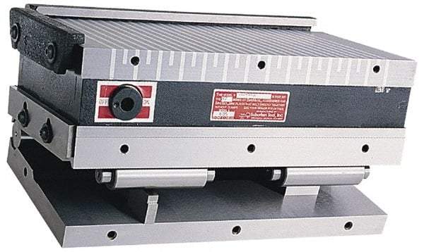 Suburban Tool - 6" Long x 6" Wide x 4-1/4" High, Standard Pole, Steel Sine Plate & Magnetic Chuck Combo - 0.0002" Tolerance, Square to 0.0002", (2) Rails & Handle - Apex Tool & Supply