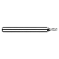 Miniature End Mills - Stub & Standard - 0.0780″ (5/64″) Cutter Diameter × 0.0100″ Radius × 0.1180″ Length of Cut Carbide Corner Radius End Mill, 4 Flutes - Exact Industrial Supply