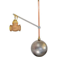Control Devices - 1-1/2" Pipe, Brass & Bronze, Globe Pattern-Single Seat, Mechanical Float Valve - 100 psi, FIP x FIP End Connections - Apex Tool & Supply