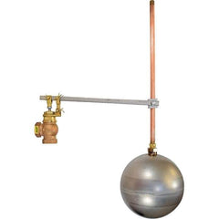 Control Devices - 1/2" Pipe, Brass & Bronze, Angle Pattern-Single Seat, Mechanical Float Valve - 100 psi, FIP x FIP End Connections - Apex Tool & Supply