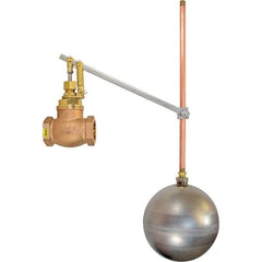 Control Devices - 1" Pipe, Brass & Bronze, Globe Pattern-Single Seat, Mechanical Float Valve - 100 psi, FIP x FIP End Connections - Apex Tool & Supply