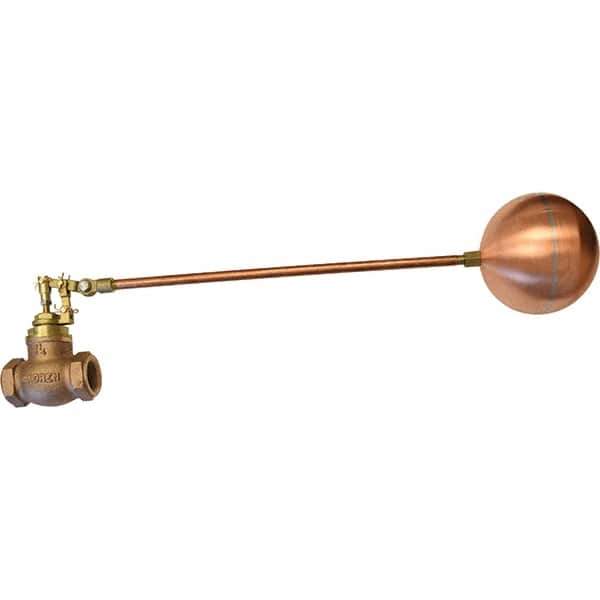 Control Devices - 1-1/4" Pipe, Brass & Bronze, Globe Pattern-Double Seat, Mechanical Float Valve - 100 psi, FIP End Connections - Apex Tool & Supply