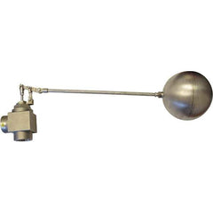 Control Devices - 2" Pipe, Stainless Steel, Angle Pattern-Double Seat, Mechanical Float Valve - 75 psi, FIP End Connections - Apex Tool & Supply