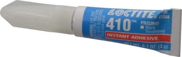 Loctite - 0.11 oz Tube Black Instant Adhesive - Series 410, 90 sec Working Time, 24 hr Full Cure Time, Bonds to Metal, Plastic & Rubber - Apex Tool & Supply