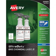 AVERY - Pack of (200), 3-1/2" x 5" White Synthetic Film ID Labels - Apex Tool & Supply