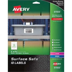 AVERY - Pack of (250), 2" x 3-1/2" White Polyester Durable Square Labels - Apex Tool & Supply