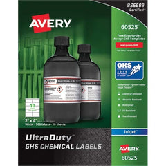 AVERY - Pack of (500), 2" x 4" White Synthetic Film ID Labels - Apex Tool & Supply