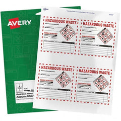 AVERY - Pack of (100), 4" x 4" White Paper ID Labels - Apex Tool & Supply