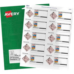 AVERY - Pack of (250), 2" x 4" White Paper ID Labels - Apex Tool & Supply