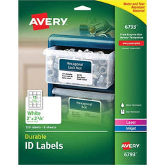 AVERY - Pack of (120), 2" x 2-5/8" White Paper Multipurpose Labels - Apex Tool & Supply
