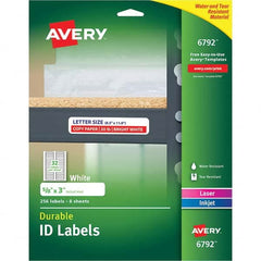 AVERY - Pack of (256), 5/8" x 3" White Paper Multipurpose Labels - Apex Tool & Supply