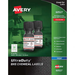 AVERY - Pack of (600), 1" x 2-1/2" White Synthetic Film ID Labels - Apex Tool & Supply