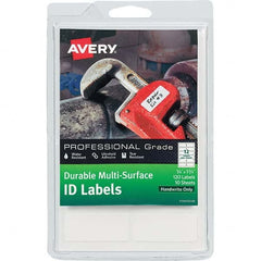 AVERY - Pack of (120), 3/4" x 1-3/4" White Paper Durable Square Labels - Apex Tool & Supply