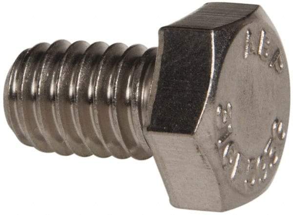 Value Collection - 5/16-18 UNC, 1/2" Length Under Head Hex Head Cap Screw - Fully Threaded, Grade 316 Stainless Steel, Uncoated, 1/2" Hex - Apex Tool & Supply
