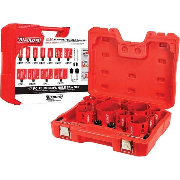 Freud - Hole Saw Kits Minimum Saw Diameter (Inch): 1-1/8 Maximum Saw Diameter (Inch): 4.5200 - Apex Tool & Supply
