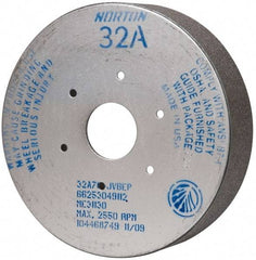 Norton - 9" Diam, 4-15/16" Hole Size, 2" Overall Thickness, 70 Grit, Type 35 Tool & Cutter Grinding Wheel - Medium Grade, Aluminum Oxide, J Hardness, Vitrified Bond, 2,550 RPM - Apex Tool & Supply