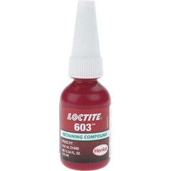 Loctite - 10 mL Tube, Green, Liquid High Strength Retaining Compound - Series 603 - Apex Tool & Supply