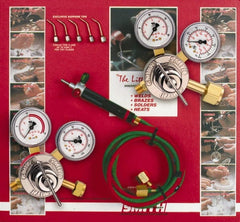 Miller/Smith - 9 Piece, Tip Number 3-7, Kits with Regulator Fittings for Propane, LP or Larger Industrial Acetylene Cylinders over 40 Cubic Ft. - Apex Tool & Supply