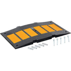 Vestil - 20-5/16" Long x 35-1/4" Wide x 2-7/16" High, Rubber Speed Hump - Yellow & Black - Apex Tool & Supply