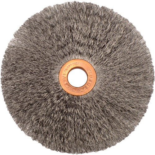 4″ Small Diameter Crimped Wire Wheel, .006″ Steel Fill, 1/2″ Arbor Hole - Apex Tool & Supply