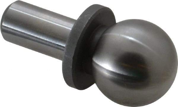 Jergens - 3/4" Ball Diam, 3/8" Shank Diam, Steel Inspection Tooling Ball - Slip-Fit Shank, 1-1/4" Ball Center to Shank Bottom, 1/2" Ball Center to Shoulder Bottom, with Shoulder - Apex Tool & Supply