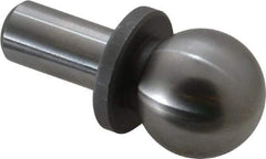 Jergens - 3/4" Ball Diam, 3/8" Shank Diam, Steel Inspection Tooling Ball - Slip-Fit Shank, 1-1/4" Ball Center to Shank Bottom, 1/2" Ball Center to Shoulder Bottom, with Shoulder - Apex Tool & Supply